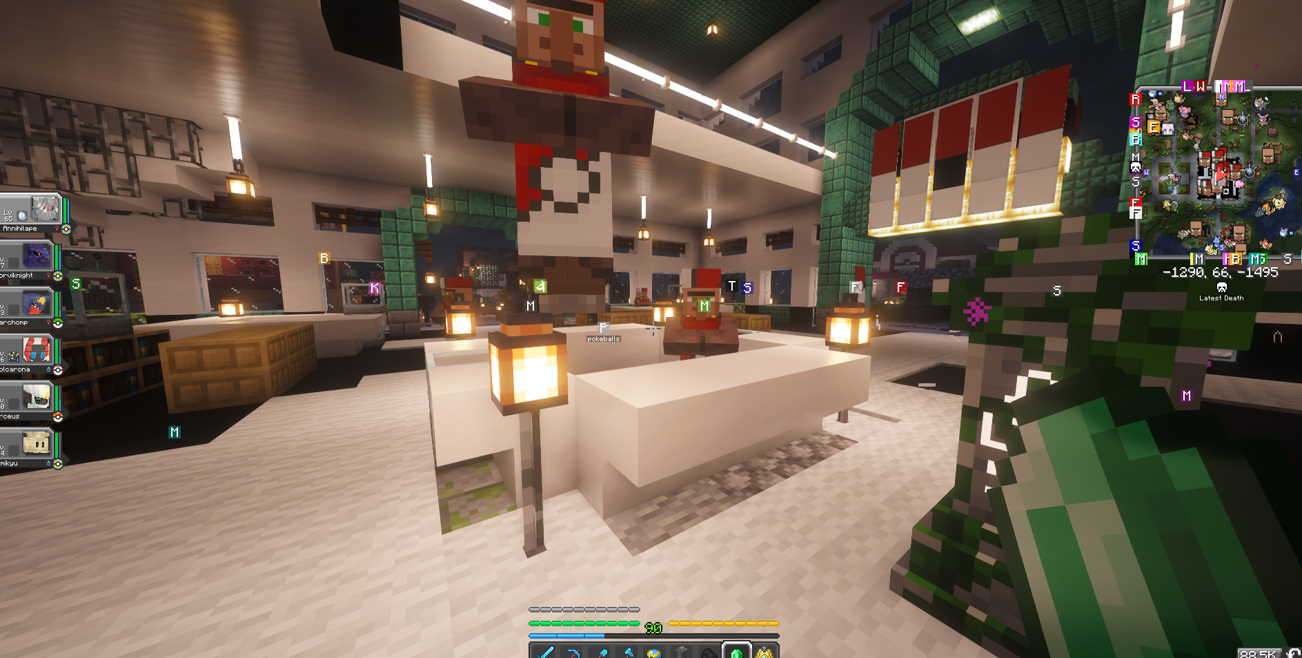 Cobblemon village NPCs used for selling emeralds in Cobbleverse